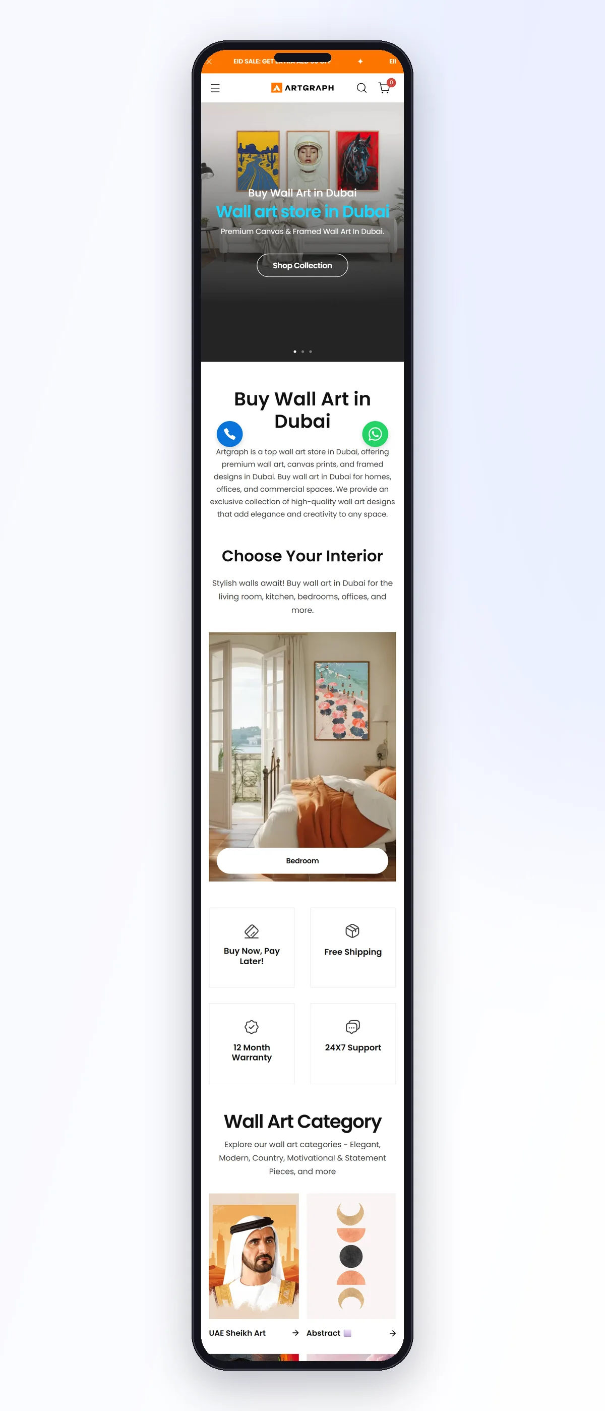 Artgraph – Wall Art Store mobile homepage