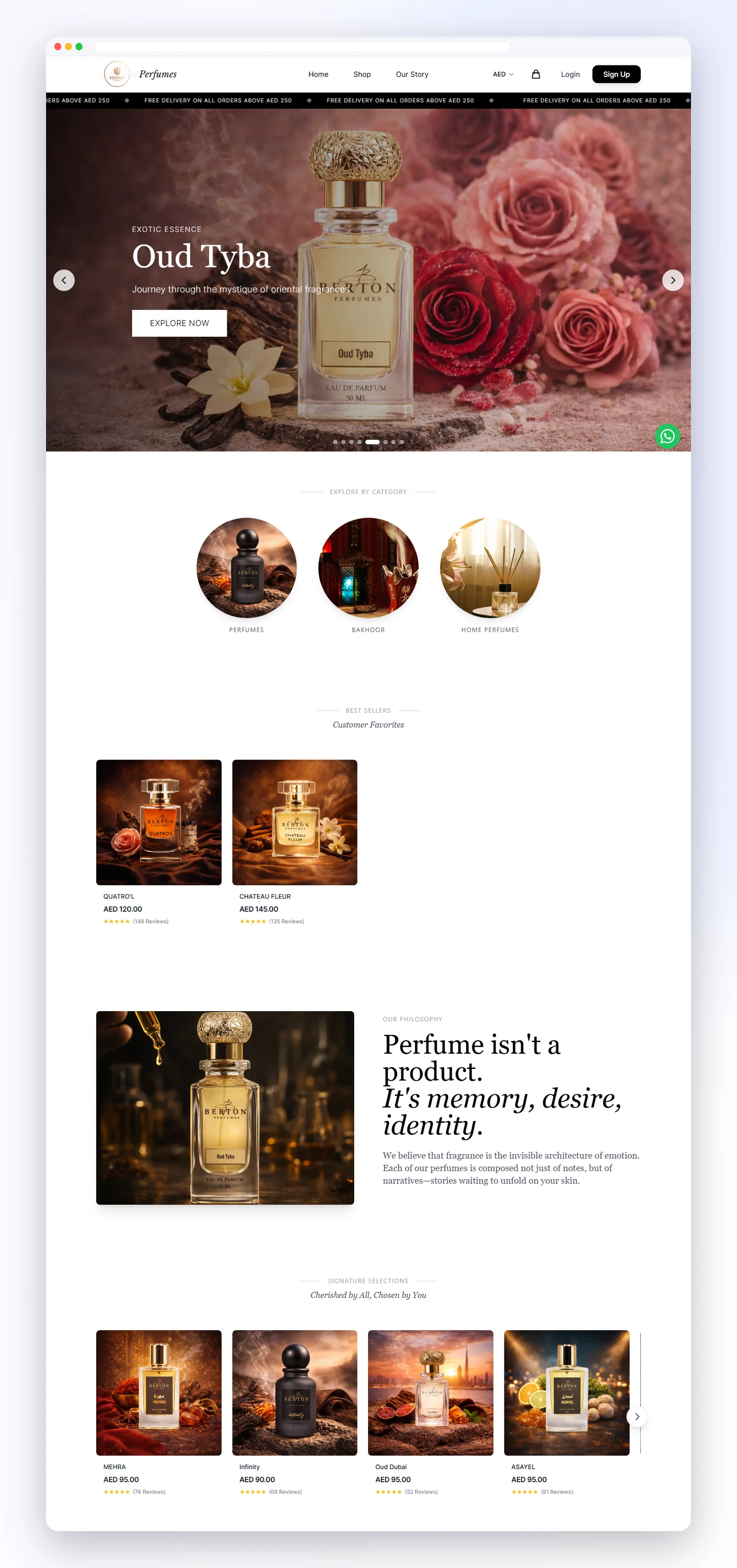 Berton Perfumes desktop homepage